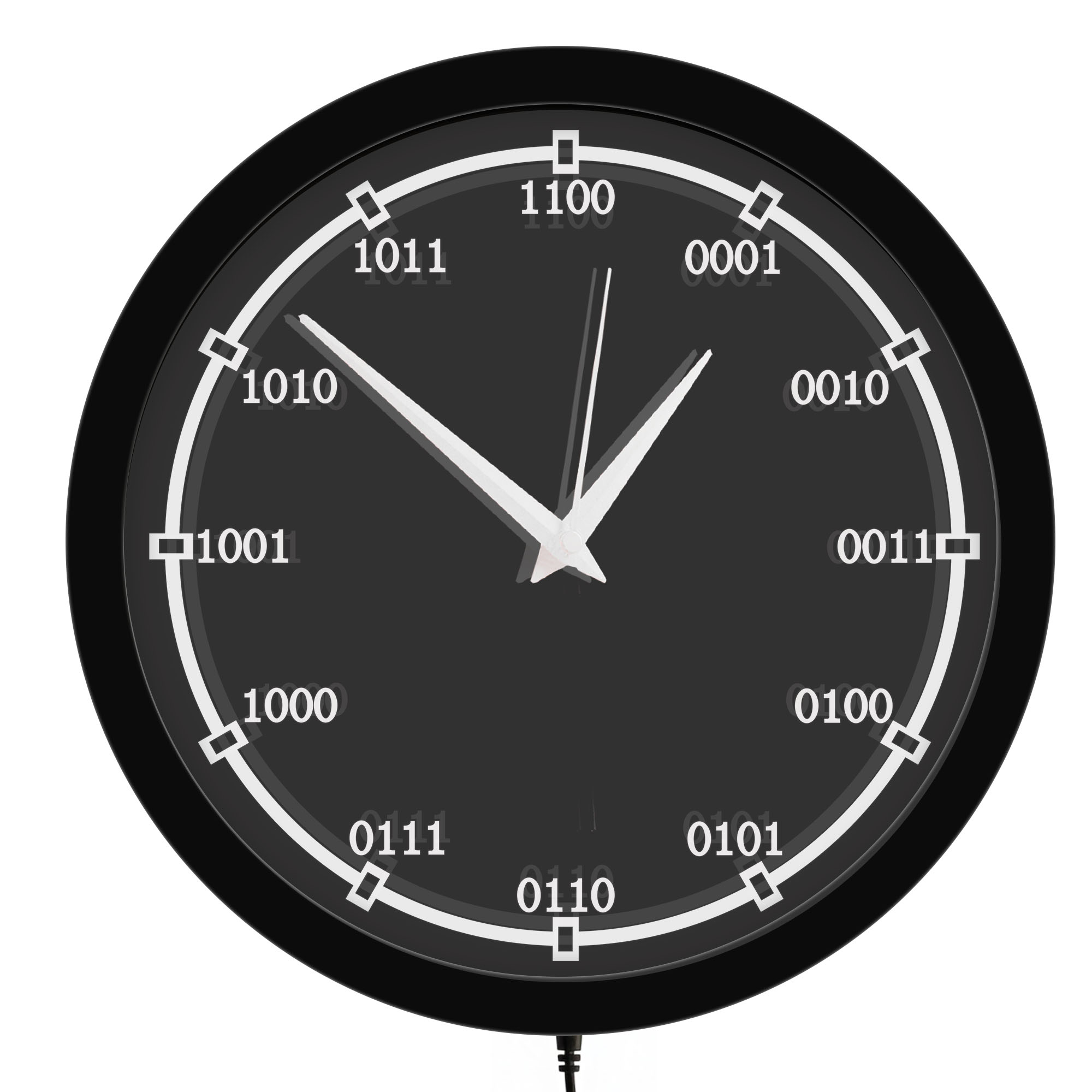 바이너리 코드 LED 야간 조명 벽시계 - 기술 사무실 - Office Tech Ideas 리뷰 및 가격