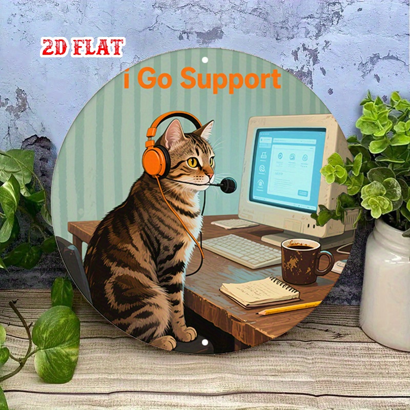 CIFBUY 2D 플랫 재미있는 테크 지원 고양이 알루 - The Office Tech 리뷰 및 가격